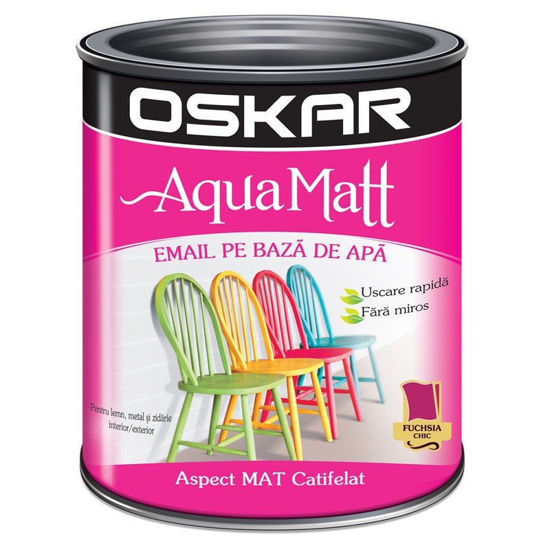 Vopsea acrilica Oskar Aqua Matt Fuchsia chic 0.6l